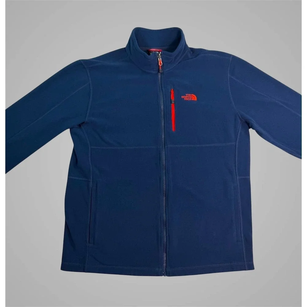 The North Face Mens Polartec Classic Full Zip Fleece Jacket Navy Blue Large